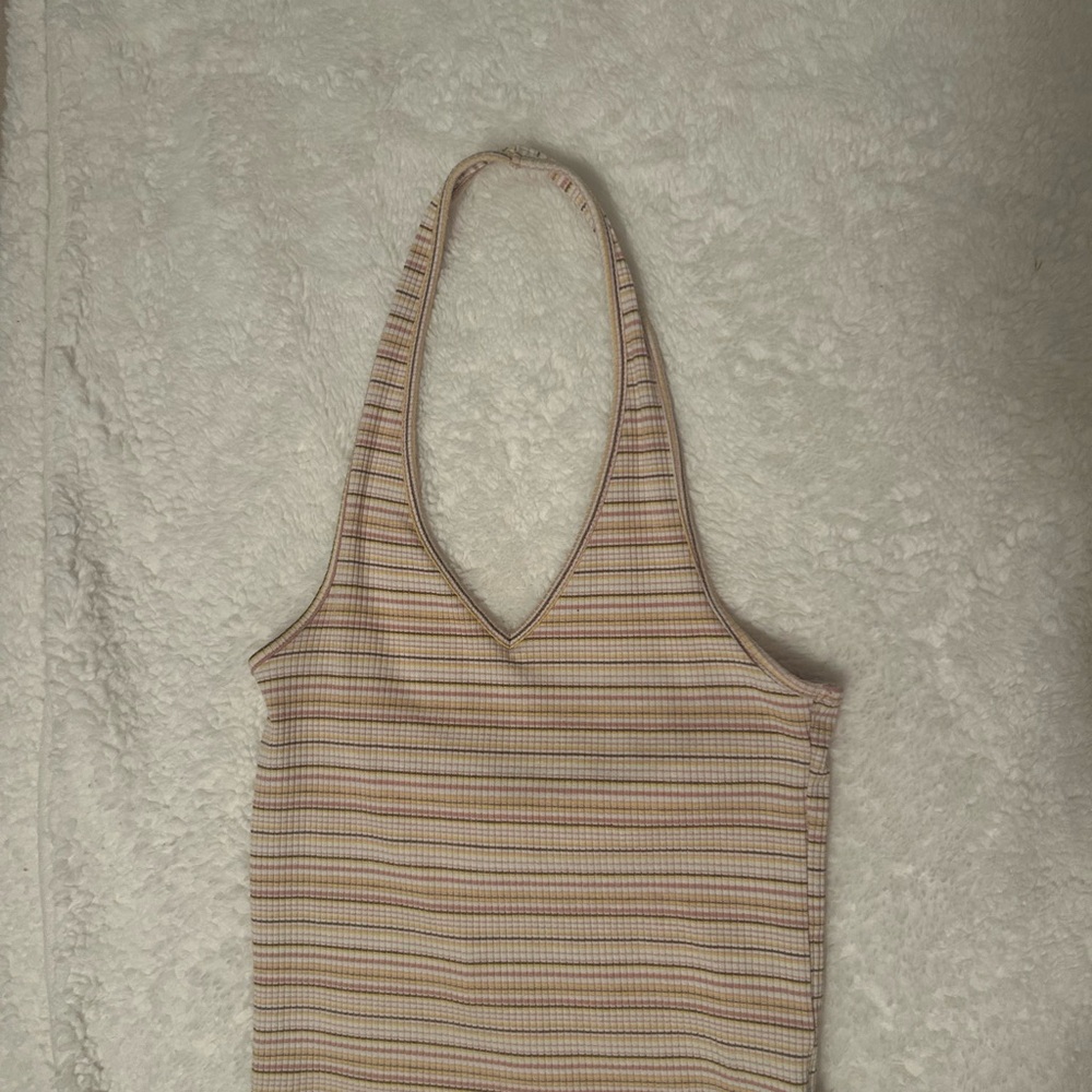 American Eagle Outfitters Cream and Tan Camisole